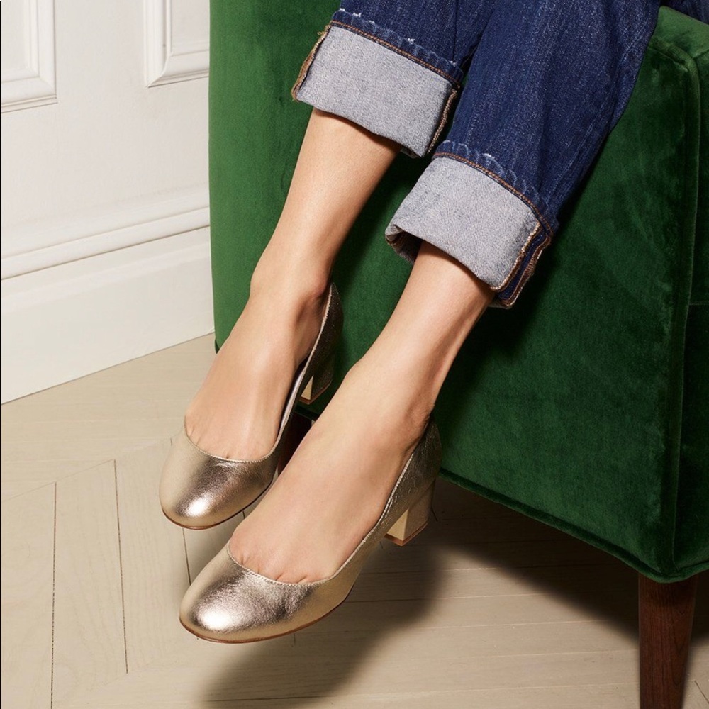 Madewell Gold Ella Pump Sz 8